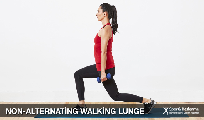 non-alternating walking lunge